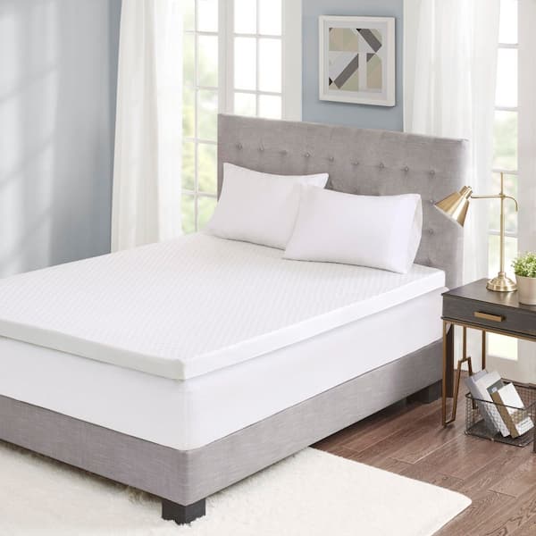 Full Soft Hypoallergenic 3 in. Cooling Gel Memory Foam Mattress Topper with Removable Cooling Cover