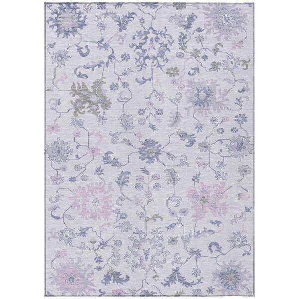 Chantille Machine Washable Indoor/Outdoor Abstract ACN1854 Lavender 3 ft. x 5 ft. Accent Rug