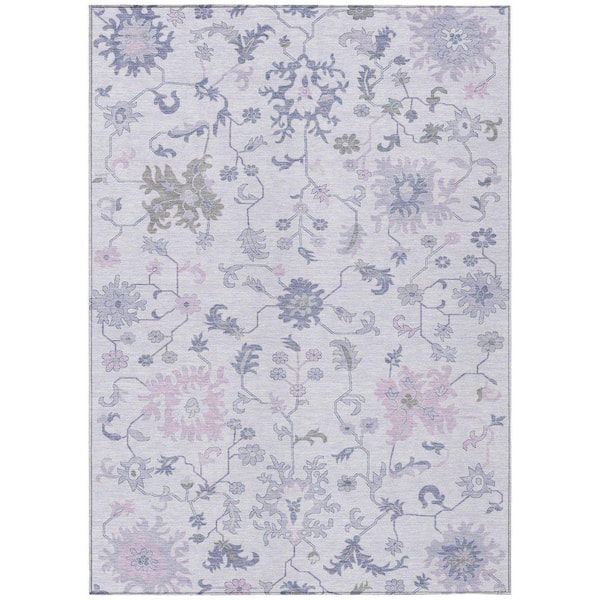 Chantille Machine Washable Indoor/Outdoor Abstract ACN1854 Lavender 8 ft. x 10 ft. Accent Rug