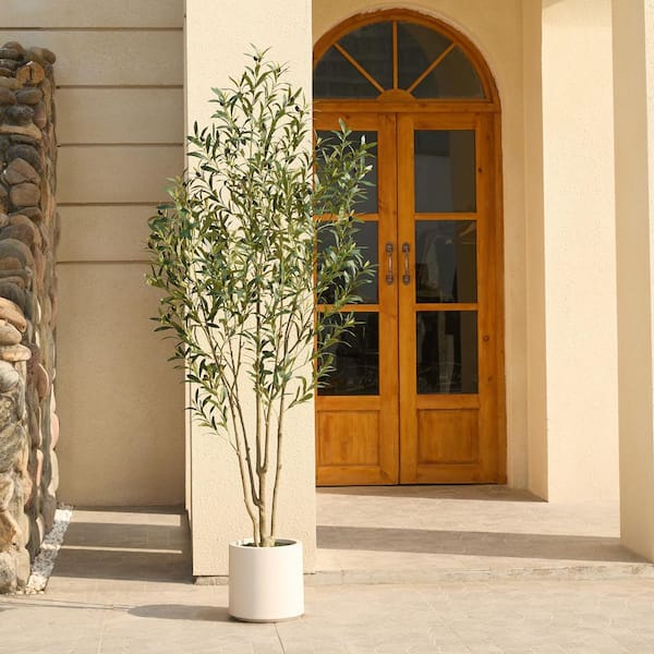 432★tree houseモルタル雑貨　（お任せ植物付き）475 DR.Planzen 7ft.Artificial Olive Tree Indoor/Outdoor- Faux Plant UV