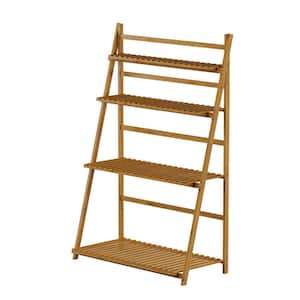 Bamboo 4-Tier Bamboo Shelving Unit (17 in. W x 48 in. H x 32 in. D)