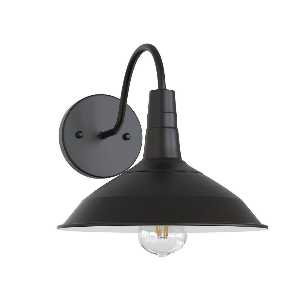 10 in. 1-Light Matte Black Gooseneck Barn Light, Farmhouse Wall Sconce Indoor Vintage Lighting for Bedroom & Living Room price history on PriceWatchPro