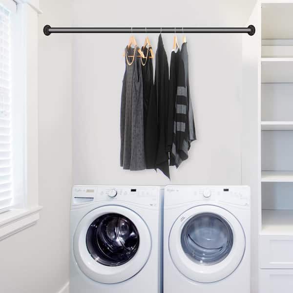 Adjustable 28 in. 48 in. Room Divider 1 in. Dia Single Rod and Socket Set in Black