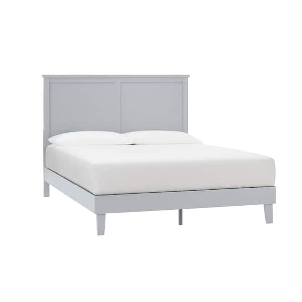 StyleWell Granbury Stone Gray Wood Queen Platform Bed (61.18 in. W x 48 in. H)