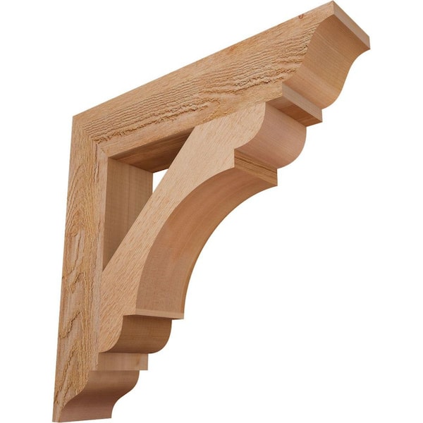 Ekena Millwork 4 in. x 20 in. x 20 in. Western Red Cedar Olympic Traditional Rough Sawn Bracket