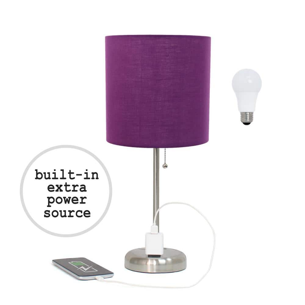 Purple fashion bedside table lamps