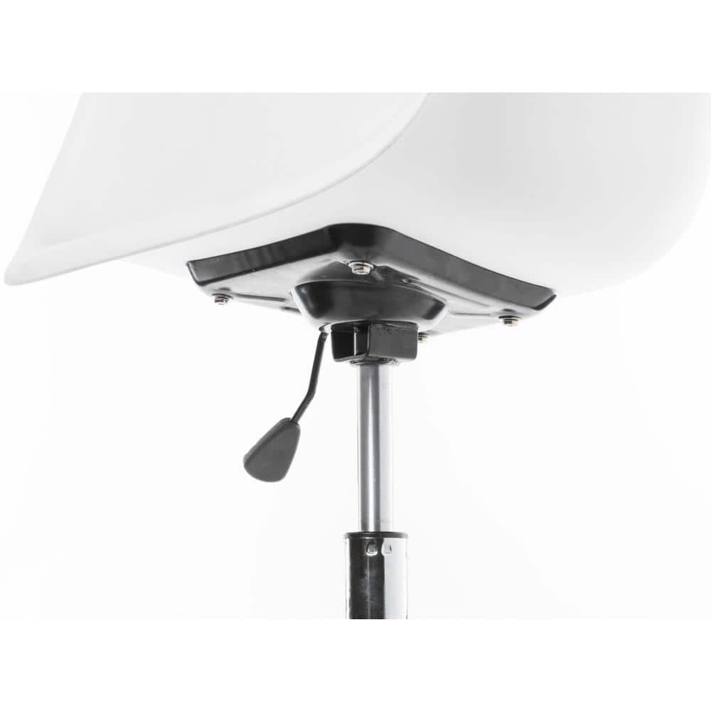 Modern White Swivel Task Chair with Wood Accents