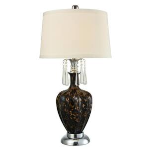 23.5 in. Tiffany Bronze Table Lamp with Hand Rolled Art Glass