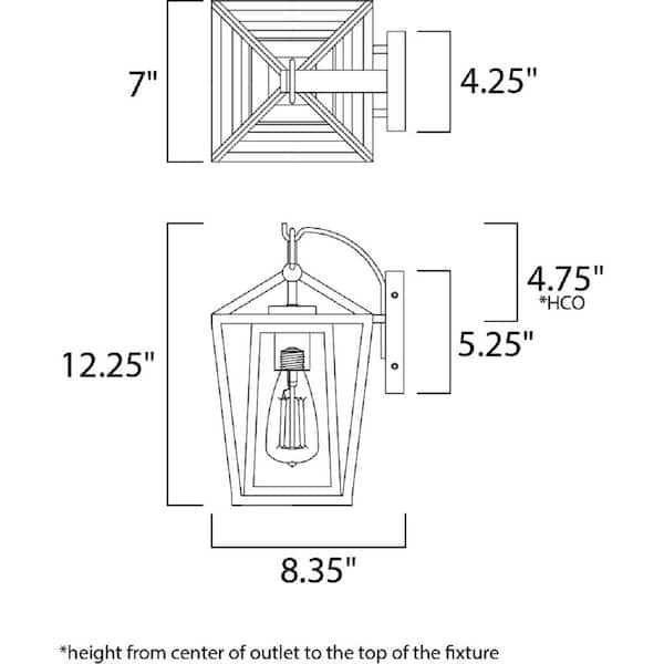 Artisan 7 in. W 1-Light Black Outdoor Wall Lantern Sconce