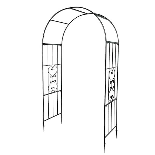 Cisvio 1.8 ft. x 3.9 ft. Arc Roof Wrought Iron Arch Plant Climbing Frame RT