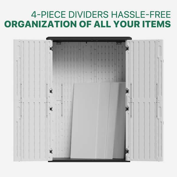 Sizzim 52 in. W x 30 in. D x 75 in. H White Resin Storage Shed
