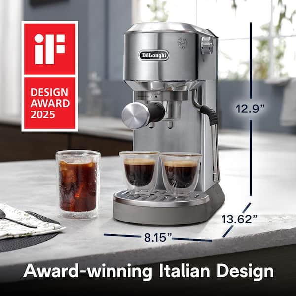 DeLonghi 2 Cup Stainless Steel Dedica Duo Espresso Machine EC890M