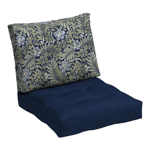 ARDEN 18 x 24 Outdoor Plush Modern Tufted Blowfill Deep Seating Lounge Chair Cushion Set, Sapphire Morrison Floral