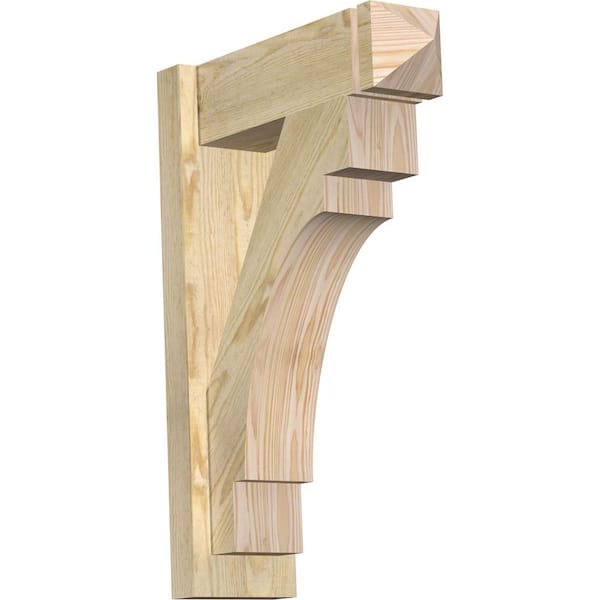Ekena Millwork 6 in. x 26 in. x 18 in. Douglas Fir Merced Arts and Crafts Rough Sawn Outlooker