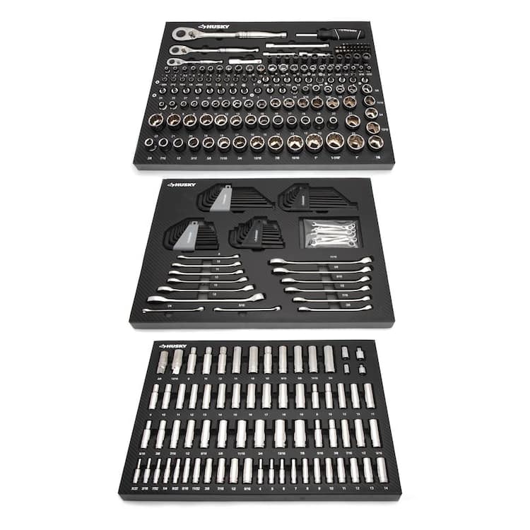 Husky Mechanics Tool Set in EVA Trays (290-Piece)
