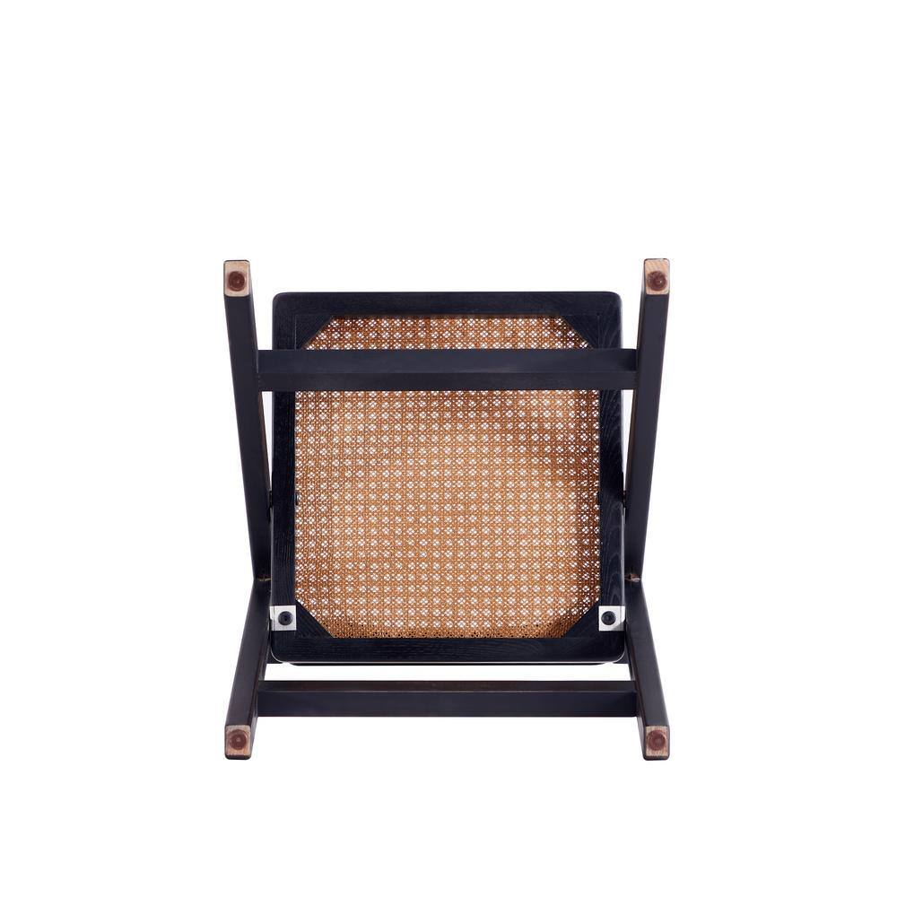 Pullman Black and Natural Cane Solid Wood Folding Side Chair