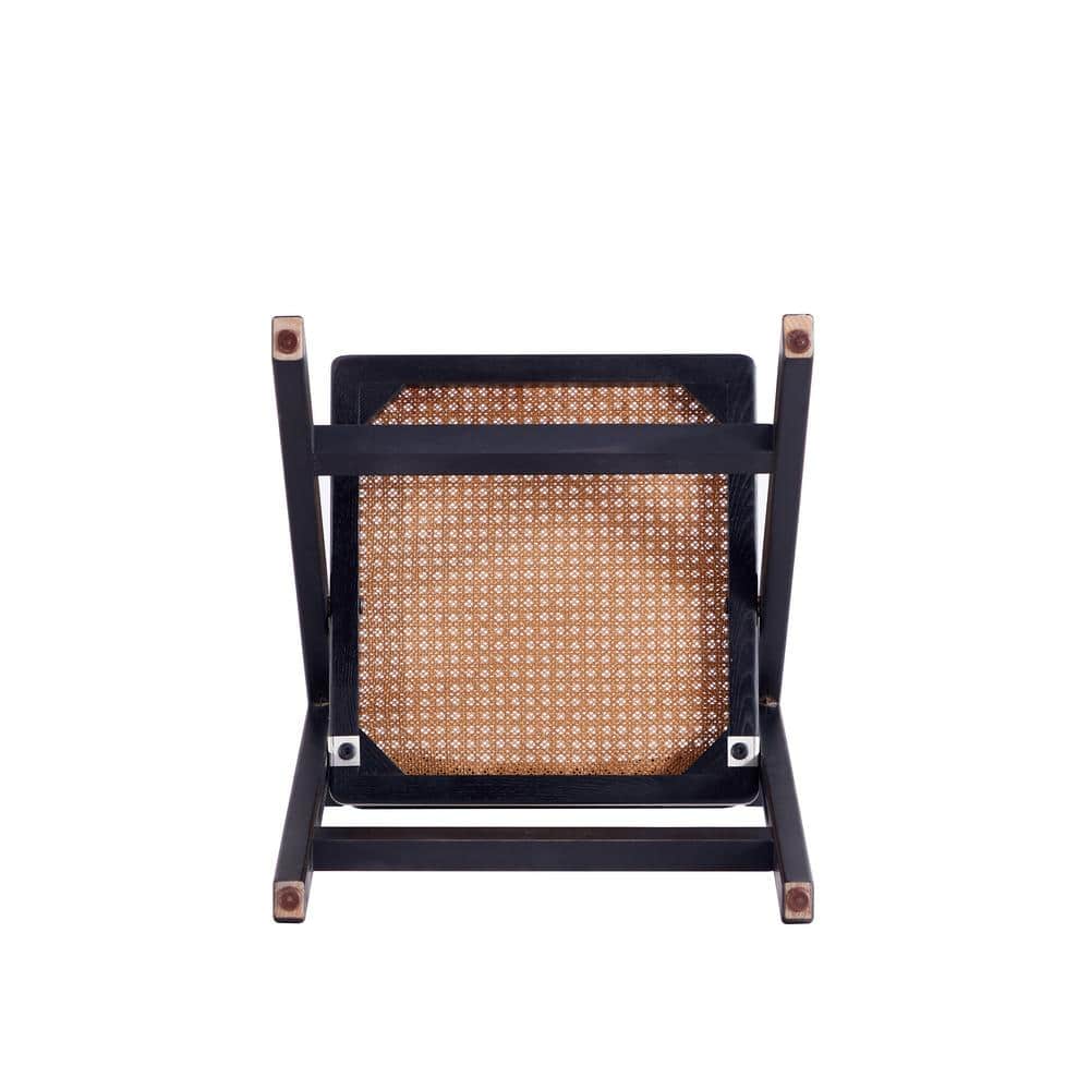 Black and Natural Cane High Folding Side Chair Set