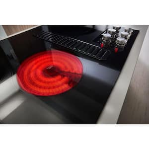 36 in. Radiant Electric Downdraft Cooktop in Stainless Steel with 5 Burner Elements