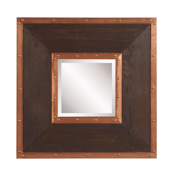 Unbranded Zane Square Walnut Mirror