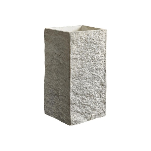 16.5 in. L x 16.5 in. W Stone Resin Solid Surface Pedestal Sink Column Basin with Natural rock texture