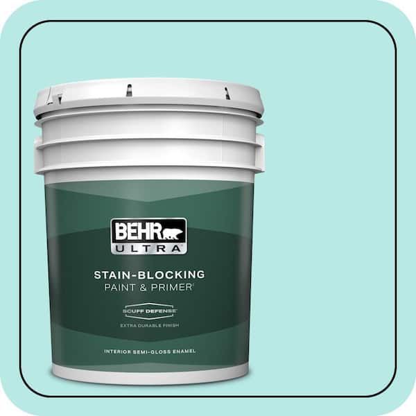 BEHR ULTRA 5 gal. #P450-2 Tahitian Breeze Extra Durable Semi-Gloss Enamel Interior Paint & Primer
