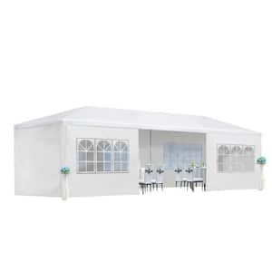 10 ft. x 30 ft. Wedding Party Canopy Tent Outdoor Gazebo with 8 Removable Sidewalls in White