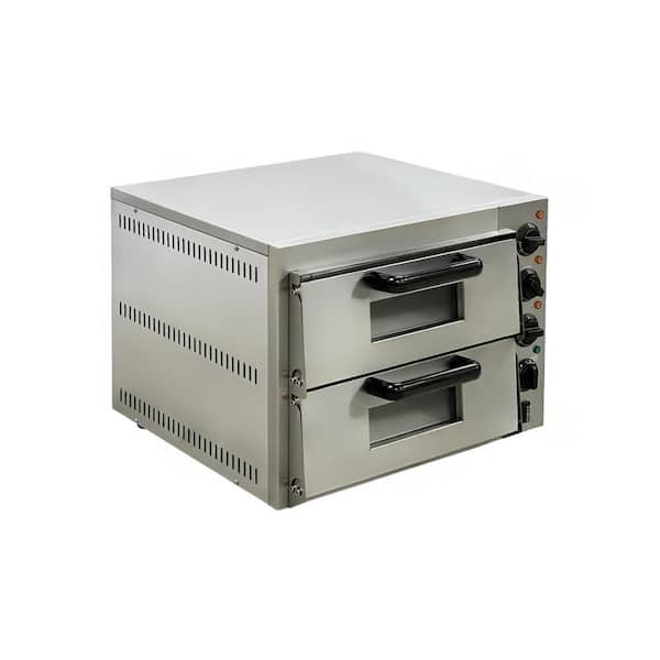 47.2 qt. Stainless Steel Commercial NSF Pizza Oven Double Deck Bakery Fire Stone EO162P with 3000-Watt