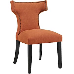 Curve Orange Fabric Dining Chair