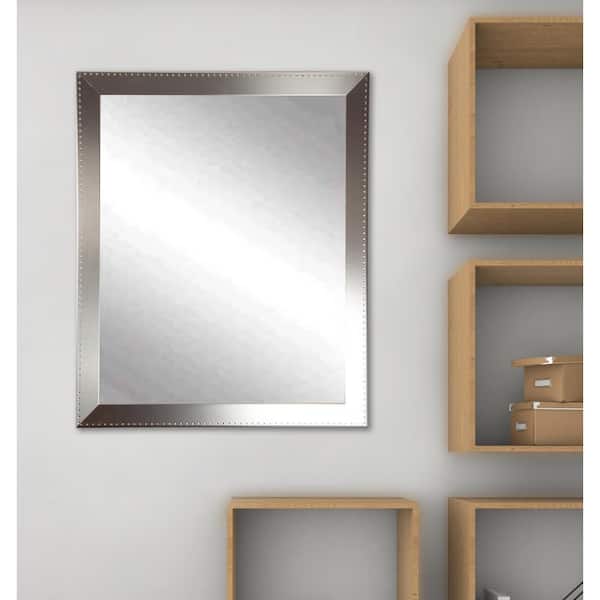 BrandtWorks Medium Rectangle Silver Modern Mirror (33.5 in. H x 30 in. W)