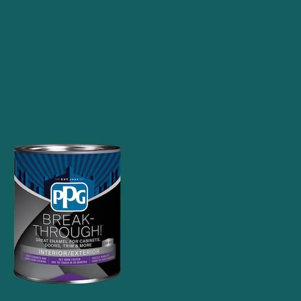 Break-Through! 1 qt. PPG1146-7 Emerald Pool Satin Door, Trim & Cabinet Paint