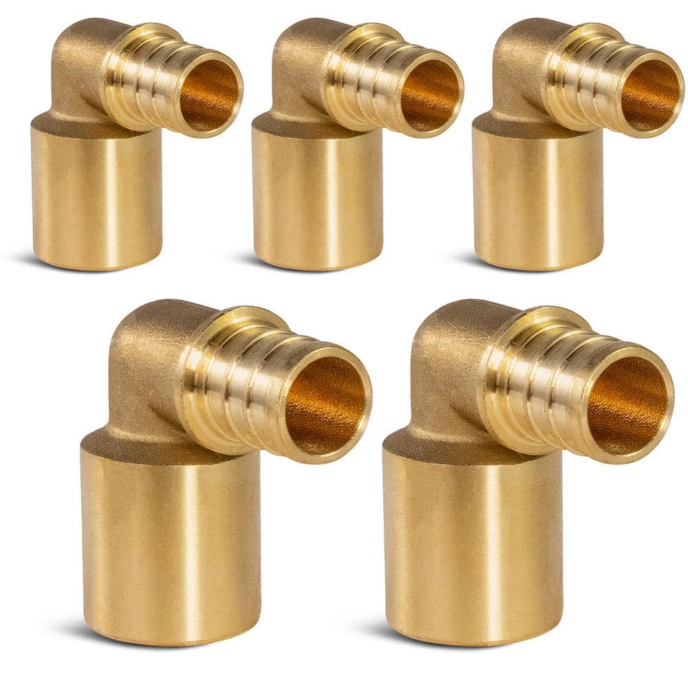 3/4 in. Brass Male Sweat x 5/8 in. Pex Barb 90-Degree Elbow Pipe Fitting (5-Pack) price history on PriceWatchPro