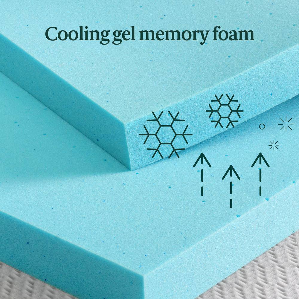 Twin 4" White Gel Memory Foam Mattress Topper