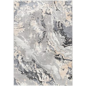 Perception Gray Abstract 5 ft. x 7 ft. Indoor Area Rug