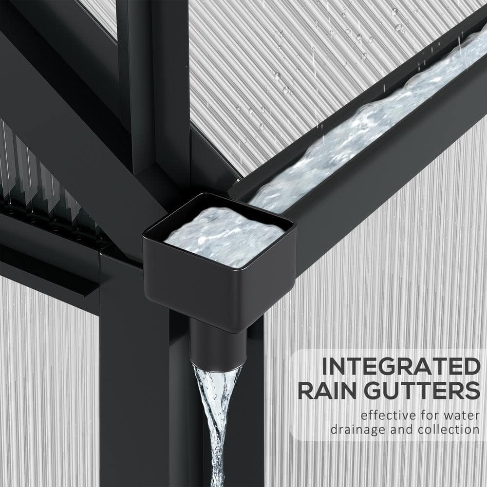 Large Black Aluminum Frame Walk-In Greenhouse