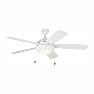 Discus Outdoor 52 in. LED Indoor/Outdoor White Ceiling Fan