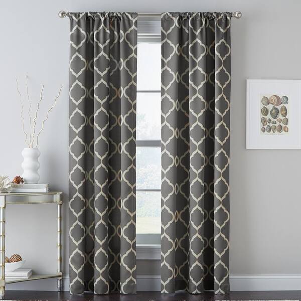 Unbranded Casbah Trellis 40 in. W x 63 in. L Window Panel in Grey