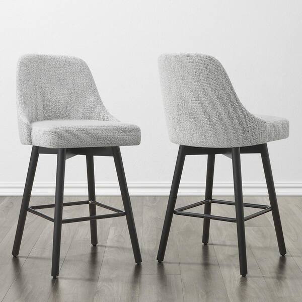 Spruce & Spring Luminara Cotton Fabric Wood Frame Swivel Counter Height ...