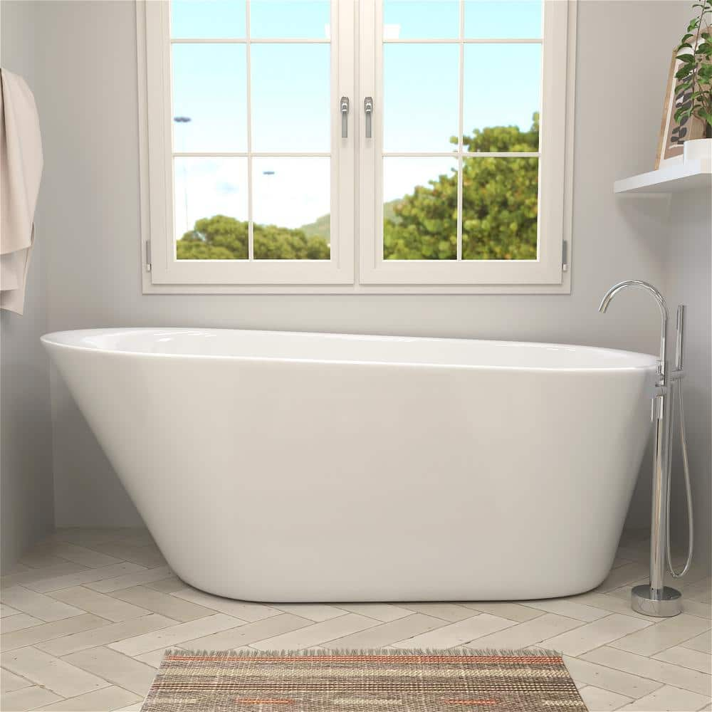 Mokleba 65 in. Modern Acrylic Freestanding Bathtub cUPC Certificated ...