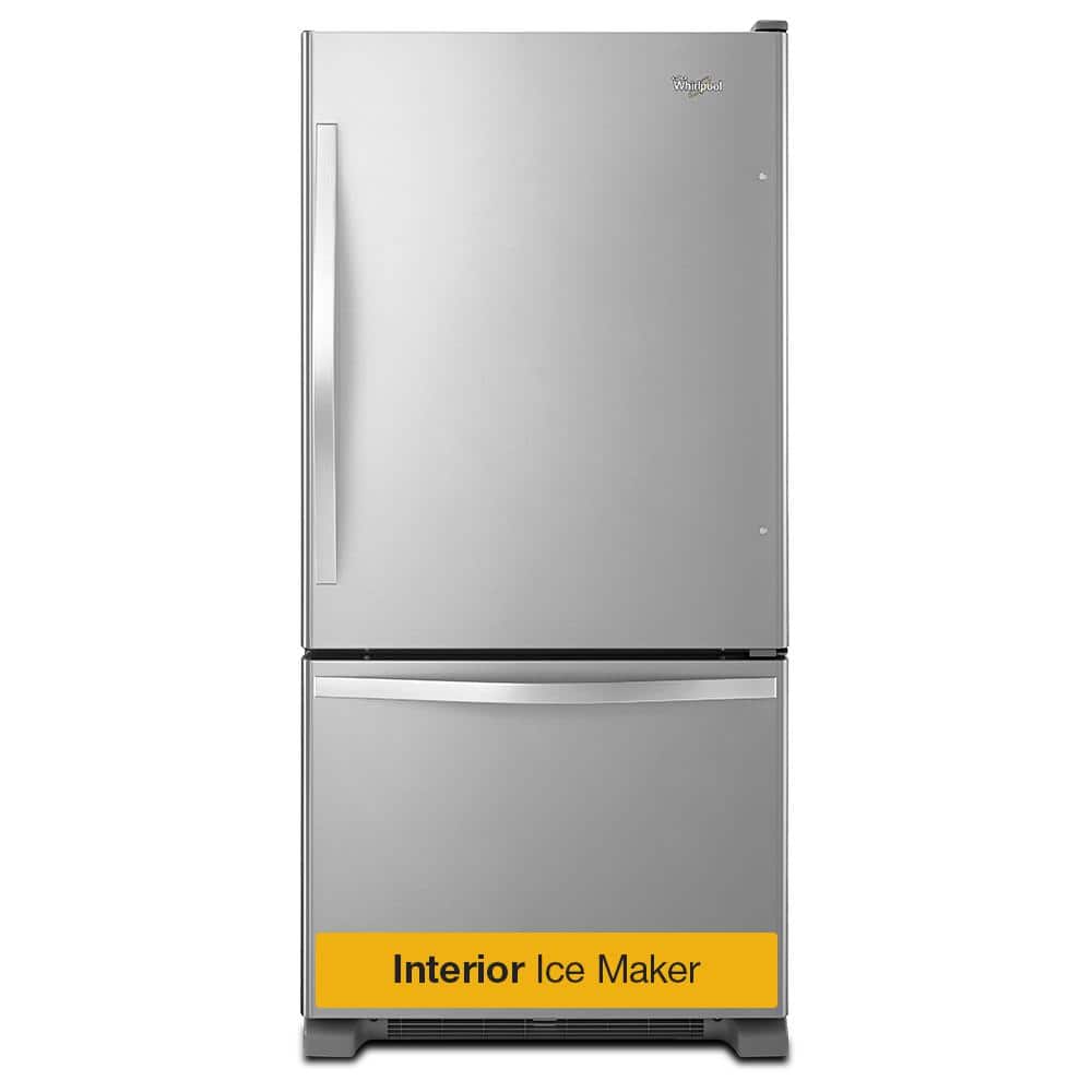 Stainless Steel Bottom-Freezer Refrigerator with Ice Maker