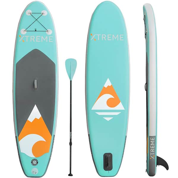XtremepowerUS Ultimate 10 ft. Aqua PVC Inflatable Stand Up Paddle-Board with SUP Paddle and Essentials