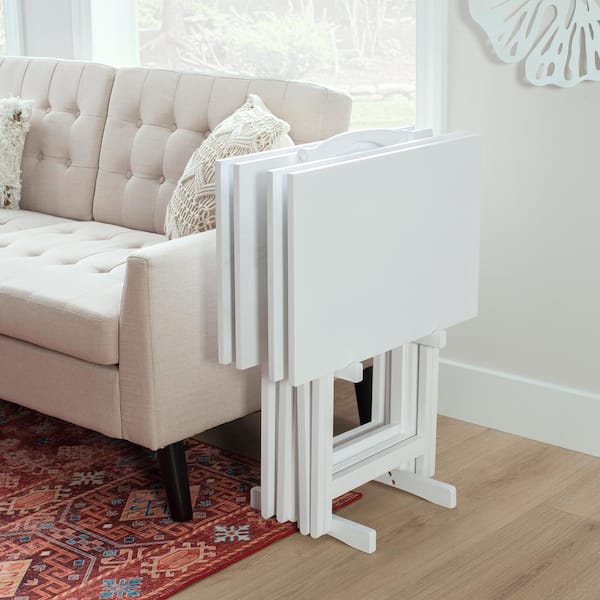 Linon Home Decor Tanner White Wood with Rectangular Wood Top 5