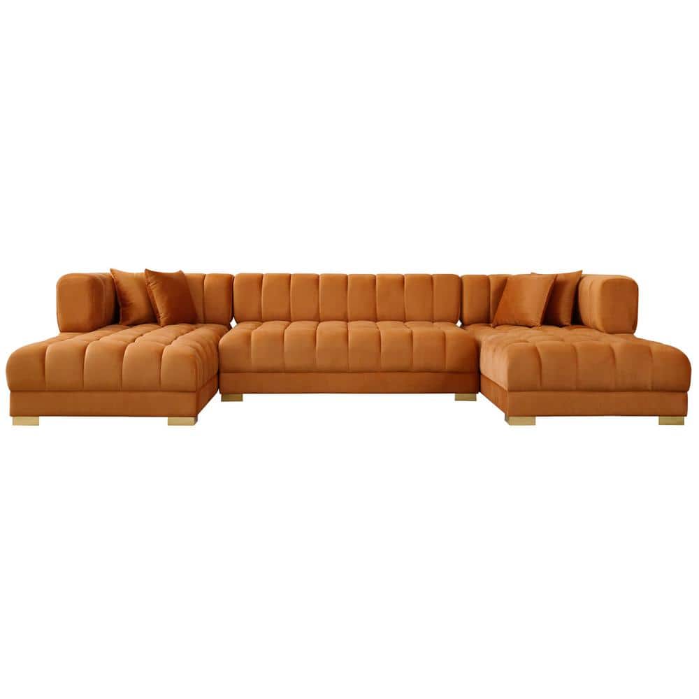 Meridian Furniture Lorenzo Velvet Ottoman | Coffee Meridian Furniture Lorenzo Velvet Ottoman | Coffee