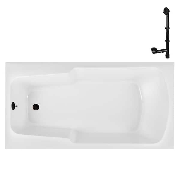 Streamline N-4210-727-ORB 72 in. x 36 in. Rectangular Acrylic Soaking Drop-In Bathtub, with Reversible Drain in Oil Rubbed Bronze