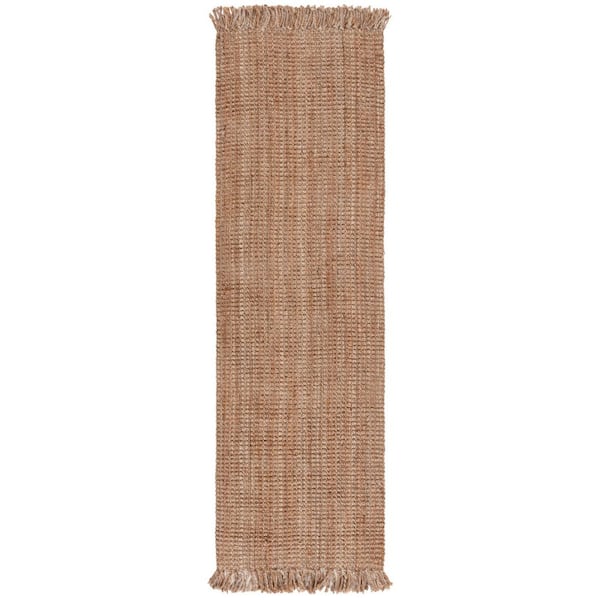 Natural Fiber 3 ft. x 8 ft. Natural Solid Color Runner Rug