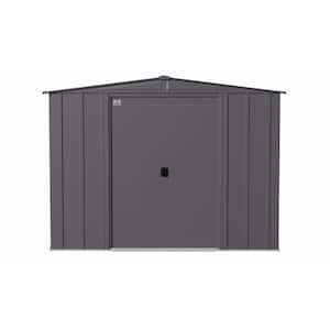 8 ft. x 8 ft. Grey Metal Storage Shed With Gable Style Roof 59 Sq. Ft.