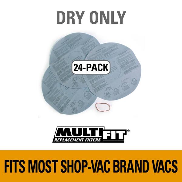 MULTI FIT Disposable Dry Pick-up Only Wet/Dry Vac Disc Filter with