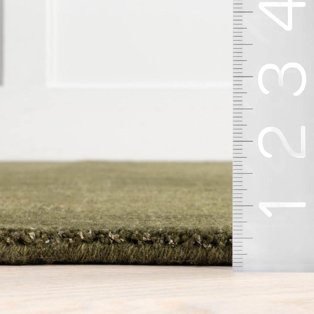 Verdant Green 9' x 12' Flat Woven Wool-Viscose Area Rug