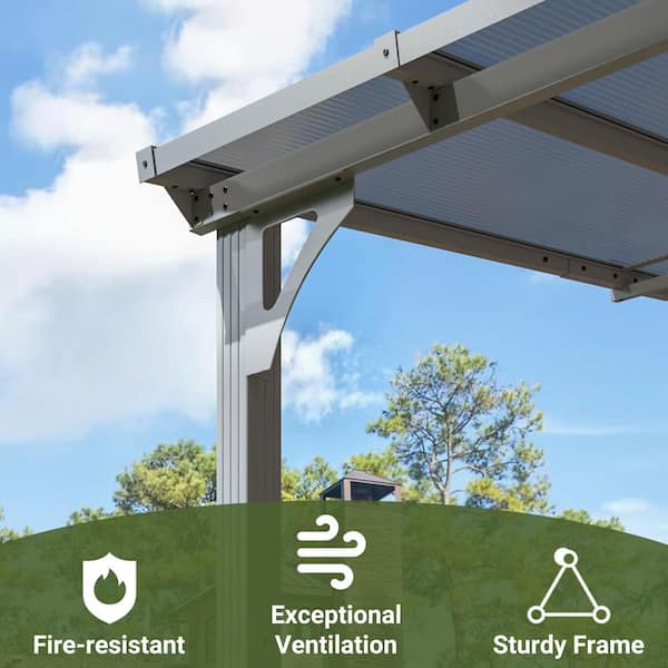 VIWAT 8 ft. x 10 ft. Hardtop Sloping Pitched Roof Gazebo