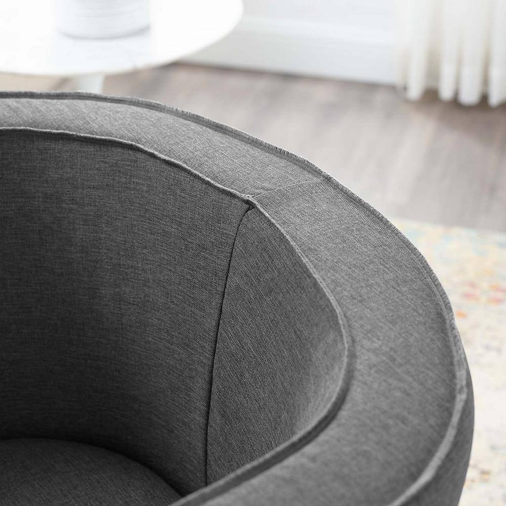 Ashwood Gray Barrel Back Accent Chair with Dense Foam Padding