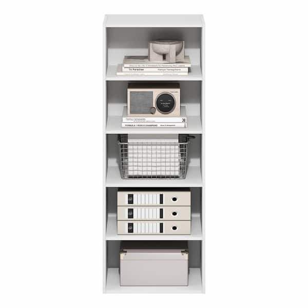 Basic 43.66 in. Tall White Wood 5-Shelf Bookcase